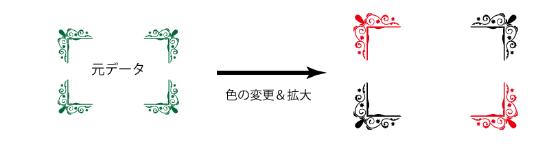 色の変更&拡大