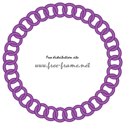 紫色チェーンの円形フレーム・枠
