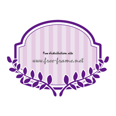 紫色の蔦のイラスト付きラベルフレーム・枠