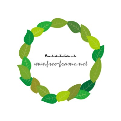 緑々しい葉っぱのイラスト飾り枠フレーム 無料 商用可能 枠 フレーム素材配布サイト