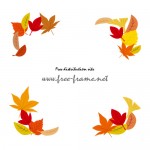 秋らしい色づいた葉っぱのイラスト・コーナーフレーム