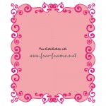 ピンク色の蔦のイラスト・長方形フレーム・枠