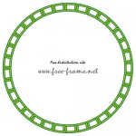 緑色の鎖が連なる円形フレーム・枠