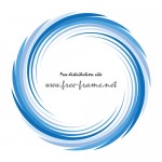 青い渦状の円形フレーム・枠