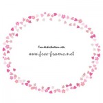 ピンクの桜のイラストのオーバル・楕円フレーム・枠