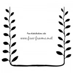 モノクロの葉っぱのイラストのコーナーフレーム 枠 無料 商用可能 枠 フレーム素材配布サイト