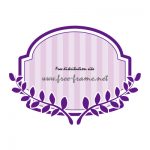 紫色の蔦のイラスト付きラベルフレーム・枠
