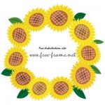 花のイラストを使った丸型フレーム 無料 商用可能 枠 フレーム素材配布サイト