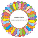 大きな花のようなカラフルなの円形フレーム・枠