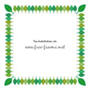 葉っぱのイラストが並ぶ四角フレーム・枠