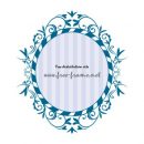 青色の蔦のイラストオーバルフレーム・枠