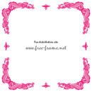 ピンク色のクラシカルな四隅フレーム・枠