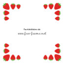 苺のイラストの四隅フレーム・枠