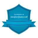 青色のリボン付きシールド形ラベルフレーム・枠