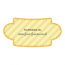 オレンジ色の少し湾曲したラベルフレーム・枠