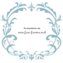 青色のダマスク調スクウェアフレーム・枠