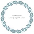 青い植物イラストの円形フレーム・枠