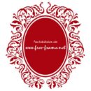 赤いダマスク柄の楕円・オーバルフレーム