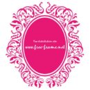 ピンク色のダマスク柄の楕円・オーバルフレーム