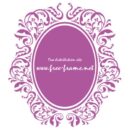 紫色のダマスク柄の楕円・オーバルフレーム