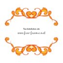 オレンジベースのハートが飾られた可愛らしい上下フレーム