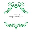 植物イラストの緑色上下フレーム