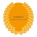 草に囲まれたオレンジ色の楕円オーバル・枠