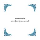 青色のクラシカルな四隅コーナー枠フレーム