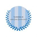水色のさわやかな、ナチュラル円形フレーム