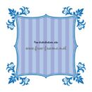 青色の植物のイラストの入った、コーナー角枠フレーム