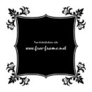 黒色の植物のイラストの入った、コーナー角枠フレーム