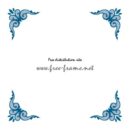 青色のクラシカルなコーナー枠フレーム