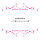 軽やかなラインの重なるピンク色の上下フレーム・枠