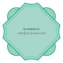 円と四角を組み合わせた緑色のラベルフレーム・枠