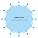 水色の花のようなシンプルな円形フレーム・枠